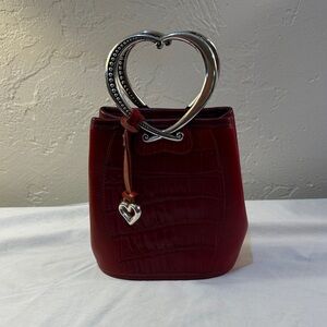 Brighton Red Mini Bag with Silver Heart Handle